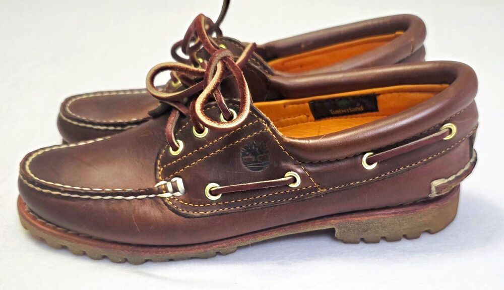Women's Timberland Authentic Heritage Noreen 3-Eye Lug Handsewn Boat Shoes 9M